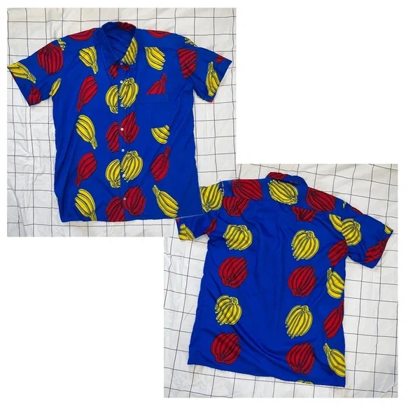 Banana print. Oversized button down shirt. - Picture 8 of 8